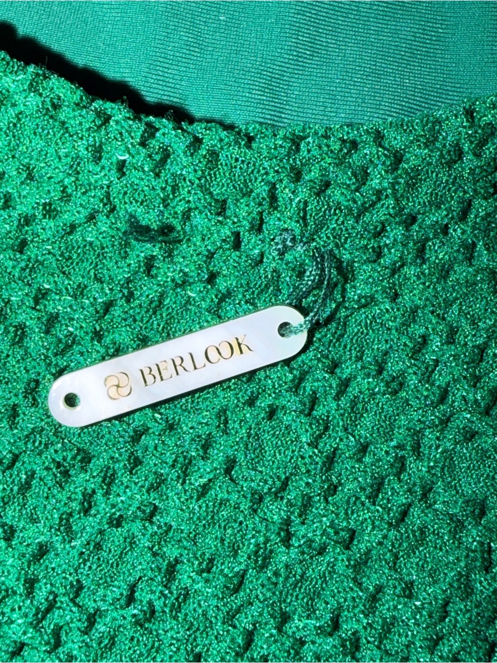 NWT Green Textured Scoop Back One Piece Swimsuit - Picture 3 of 5